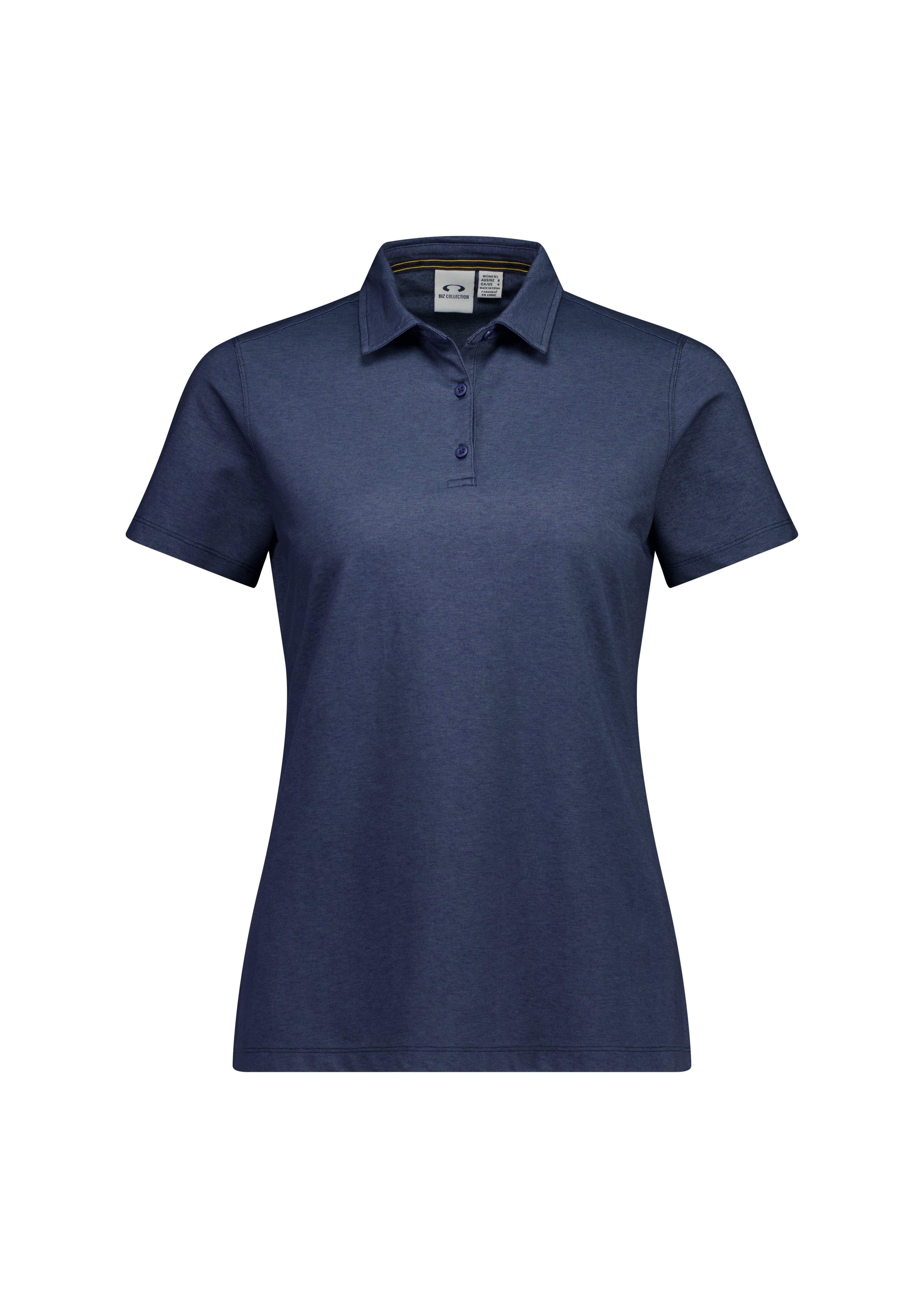 Biz Collection Polos / Shirts Denim Blue / 6 Womens Venture Short Sleeve Polo