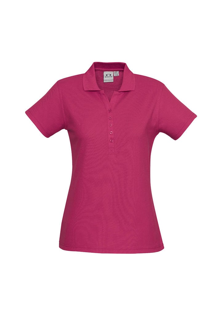 Biz Collection Polos / Shirts Fuchsia / 8 Biz Collection Womens Crew Short Sleeve Polo
