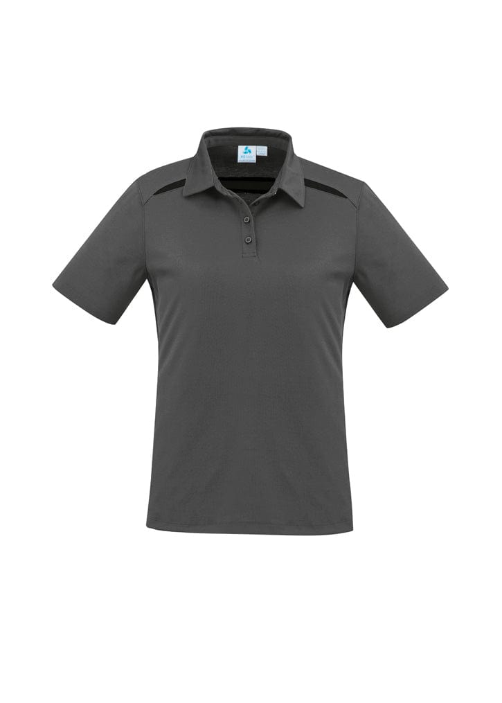 Biz Collection Polos / Shirts Grey/Black / 6 Biz Collection Womens Sonar Short Sleeve Polo