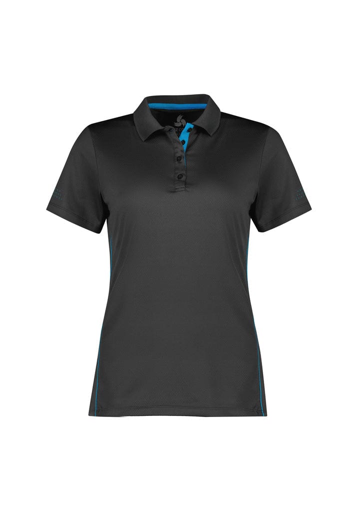 Biz Collection Polos / Shirts Grey/Cyan / 6 Biz Collection Womens Balance Short Sleeve Polo