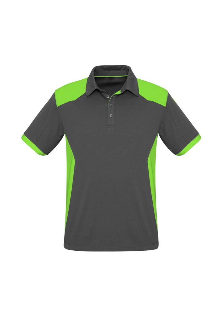 Biz Collection Polos / Shirts Grey/Fluoro Lime / S Biz Collection Mens Rival Short Sleeve Polo