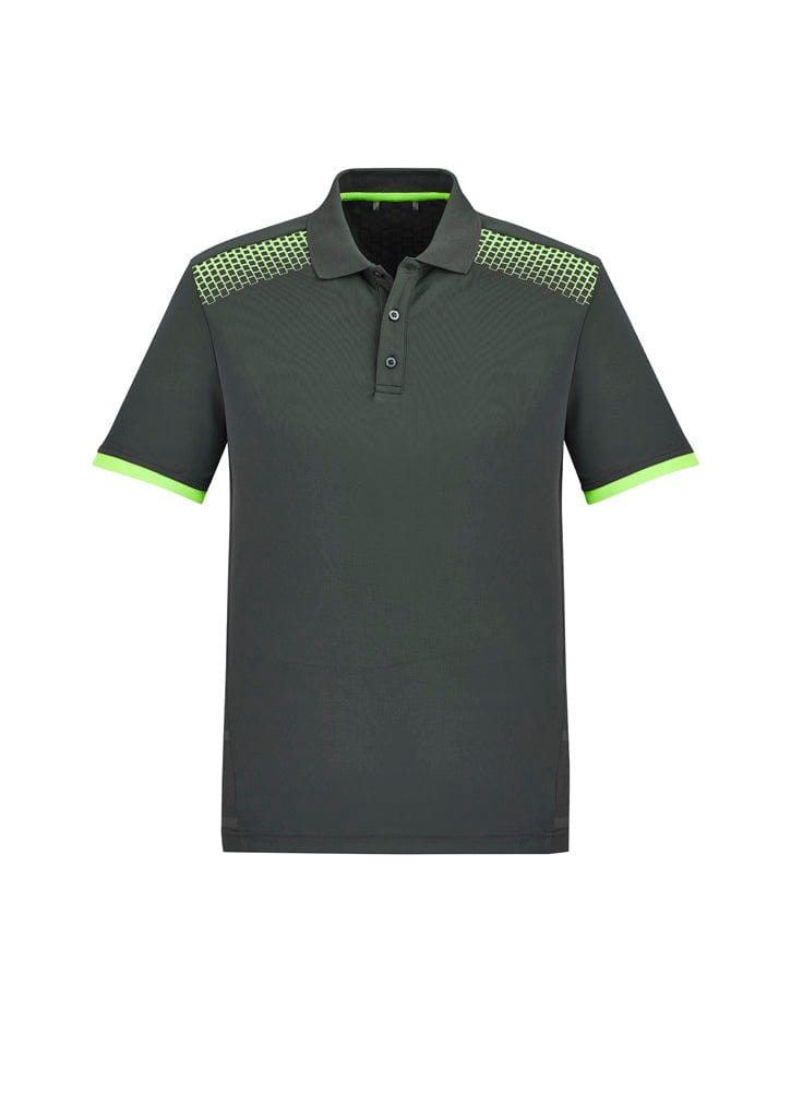 Biz Collection Polos / Shirts Grey/Fluoro Lime / XS Biz Collection Mens Galaxy Short Sleeve Polo