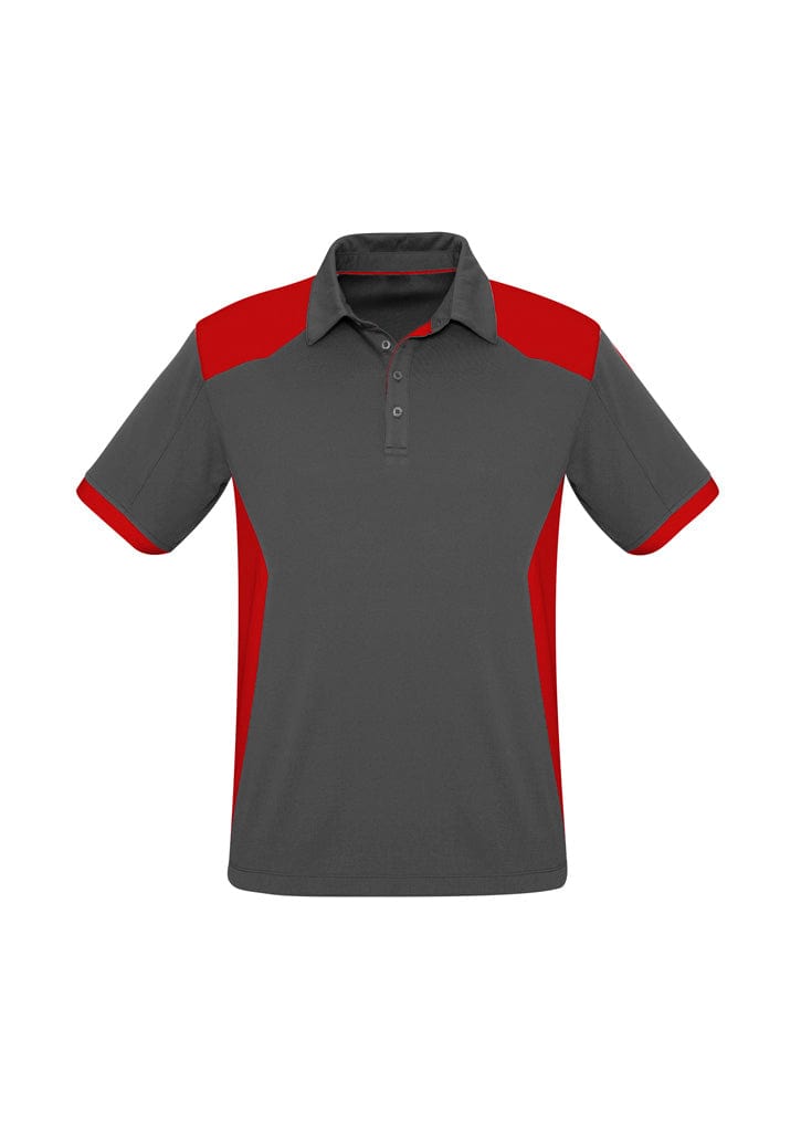 Biz Collection Polos / Shirts Grey/Red / S Biz Collection Mens Rival Short Sleeve Polo