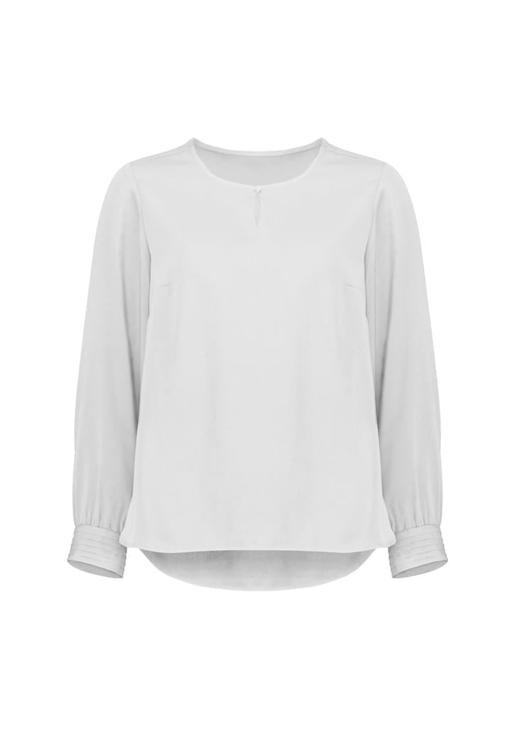 Biz Collection Polos / Shirts Ivory / 6 Biz Corperates Womens Evelyn Long Sleeve Blouse