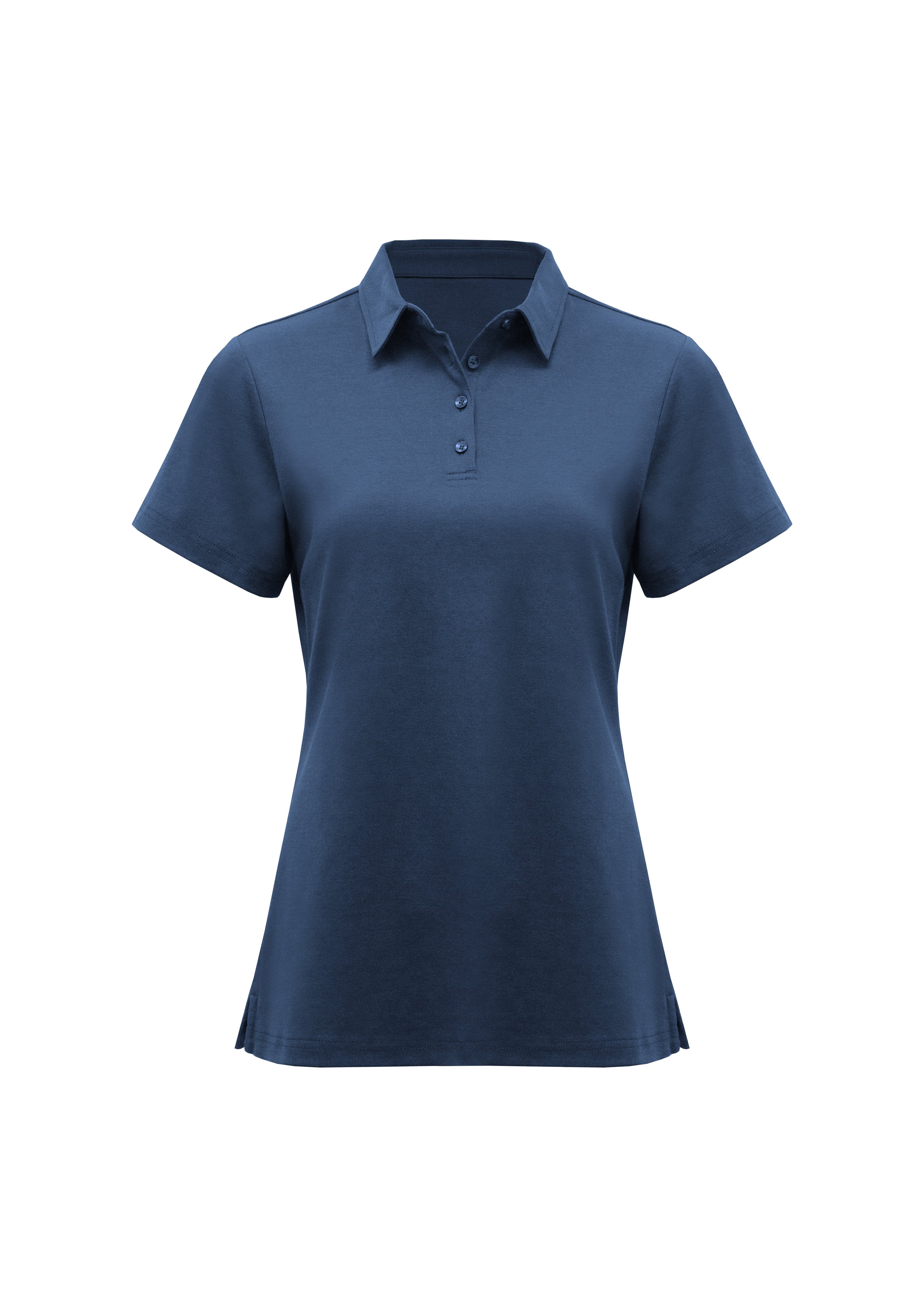 Biz Collection Polos / Shirts Mineral Blue / 6 Womens Lotus Short Sleeve Polo