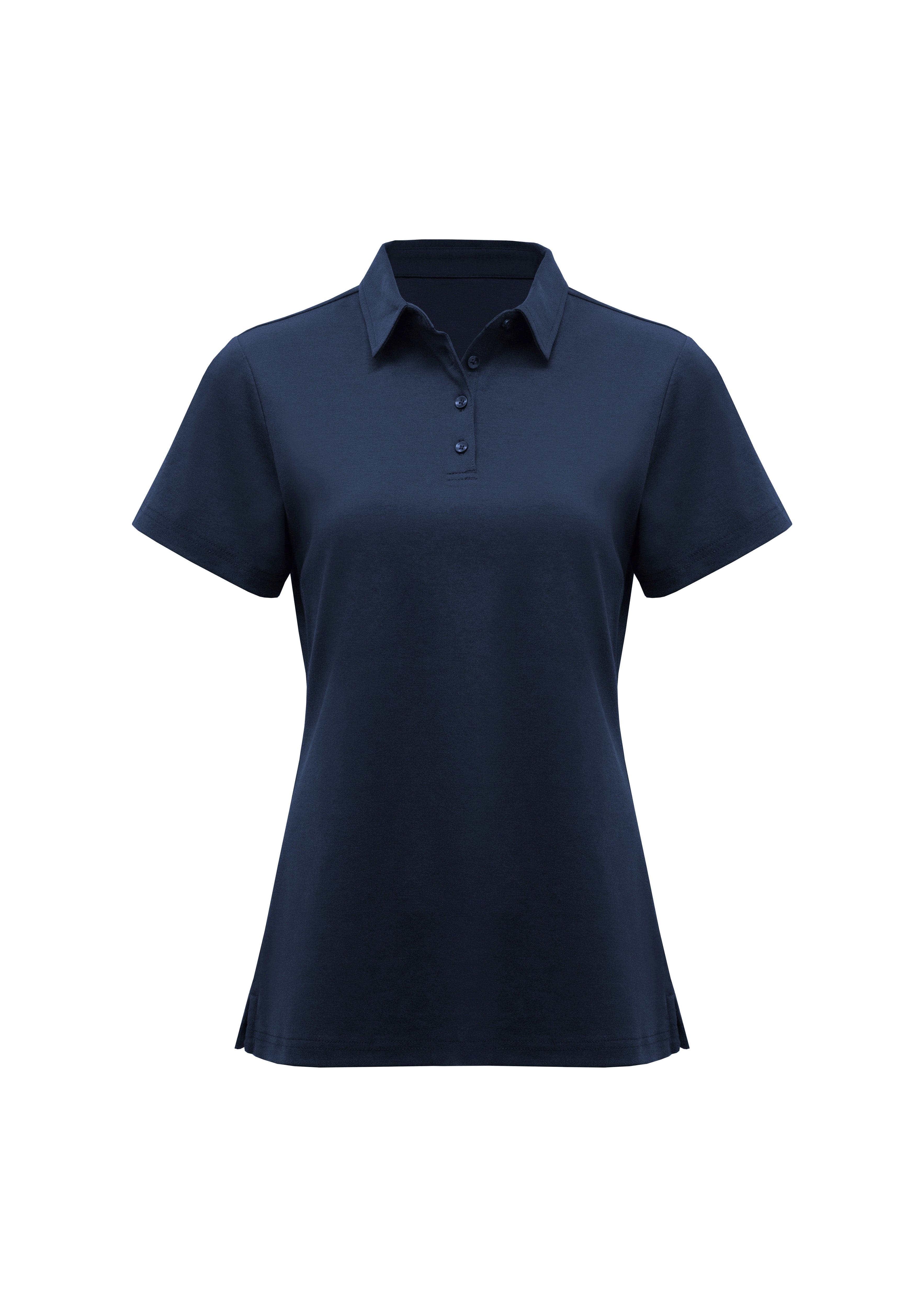 Biz Collection Polos / Shirts Navy / 6 Womens Lotus Short Sleeve Polo