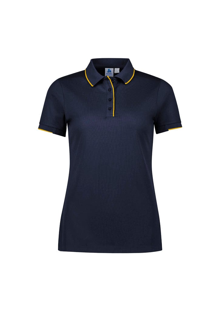 Biz Collection Polos / Shirts Navy/Gold / 6 Biz Collection Womens Focus Short Sleeve Polo