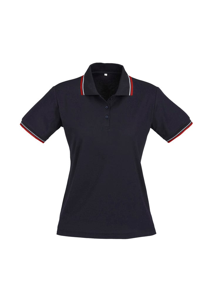 Biz Collection Polos / Shirts Navy/Red/White / 8 Biz Collection Womens Cambridge Short Sleeve Polo