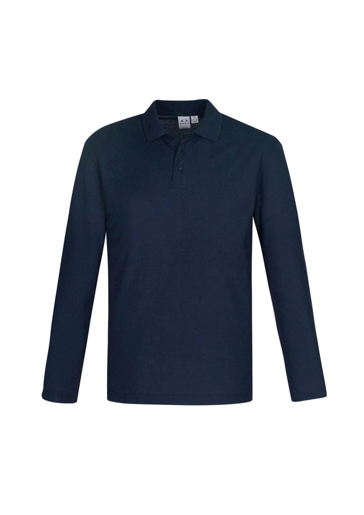 Biz Collection Polos / Shirts Navy / S Biz Collection Mens Crew Long Sleeve Polo