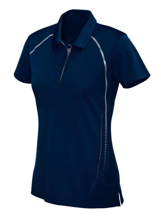 Biz Collection Polos / Shirts Navy/Silver / 8 Biz Collection Ladies Cyber Polo