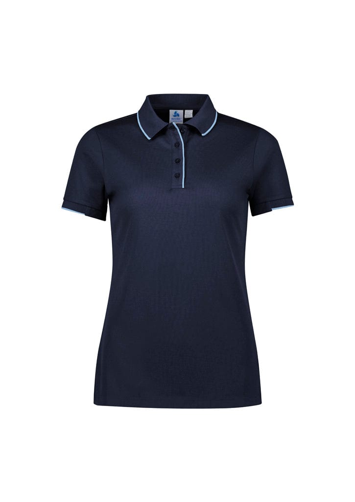 Biz Collection Polos / Shirts Navy/Sky / 6 Biz Collection Womens Focus Short Sleeve Polo