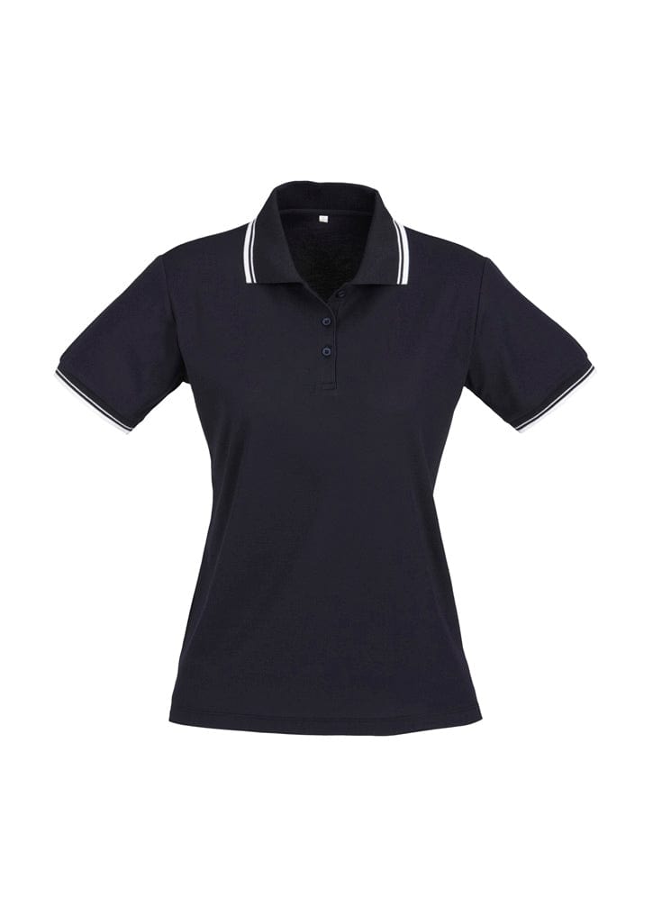 Biz Collection Polos / Shirts Navy/White/White / 8 Biz Collection Womens Cambridge Short Sleeve Polo