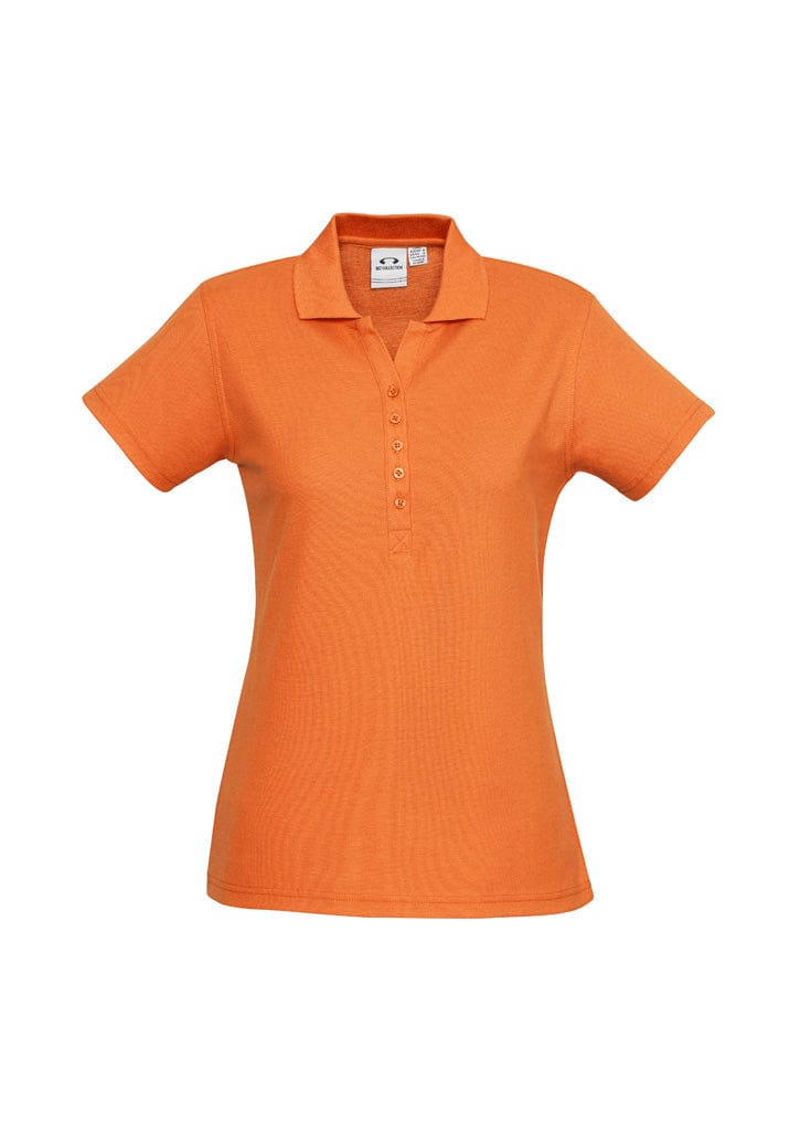 Biz Collection Polos / Shirts Orange / 8 Biz Collection Womens Crew Short Sleeve Polo