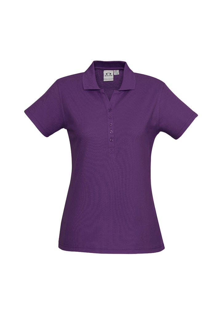 Biz Collection Polos / Shirts Purple / 8 Biz Collection Womens Crew Short Sleeve Polo