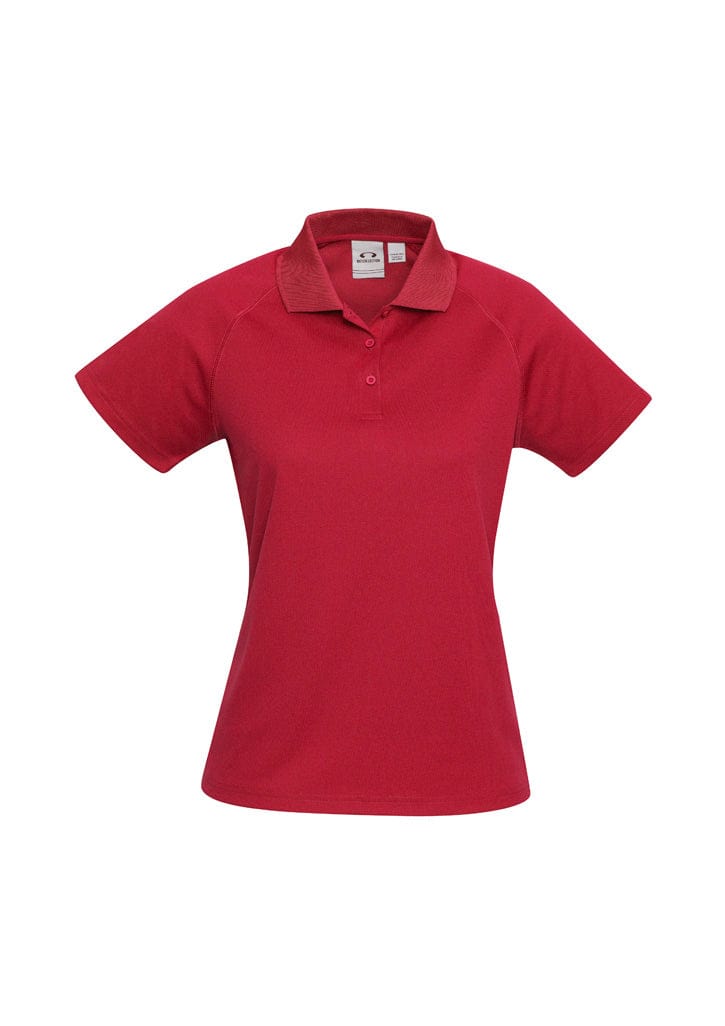 Biz Collection Polos / Shirts Red / 6 Biz Collection Womens Sprint Short Sleeve Polo