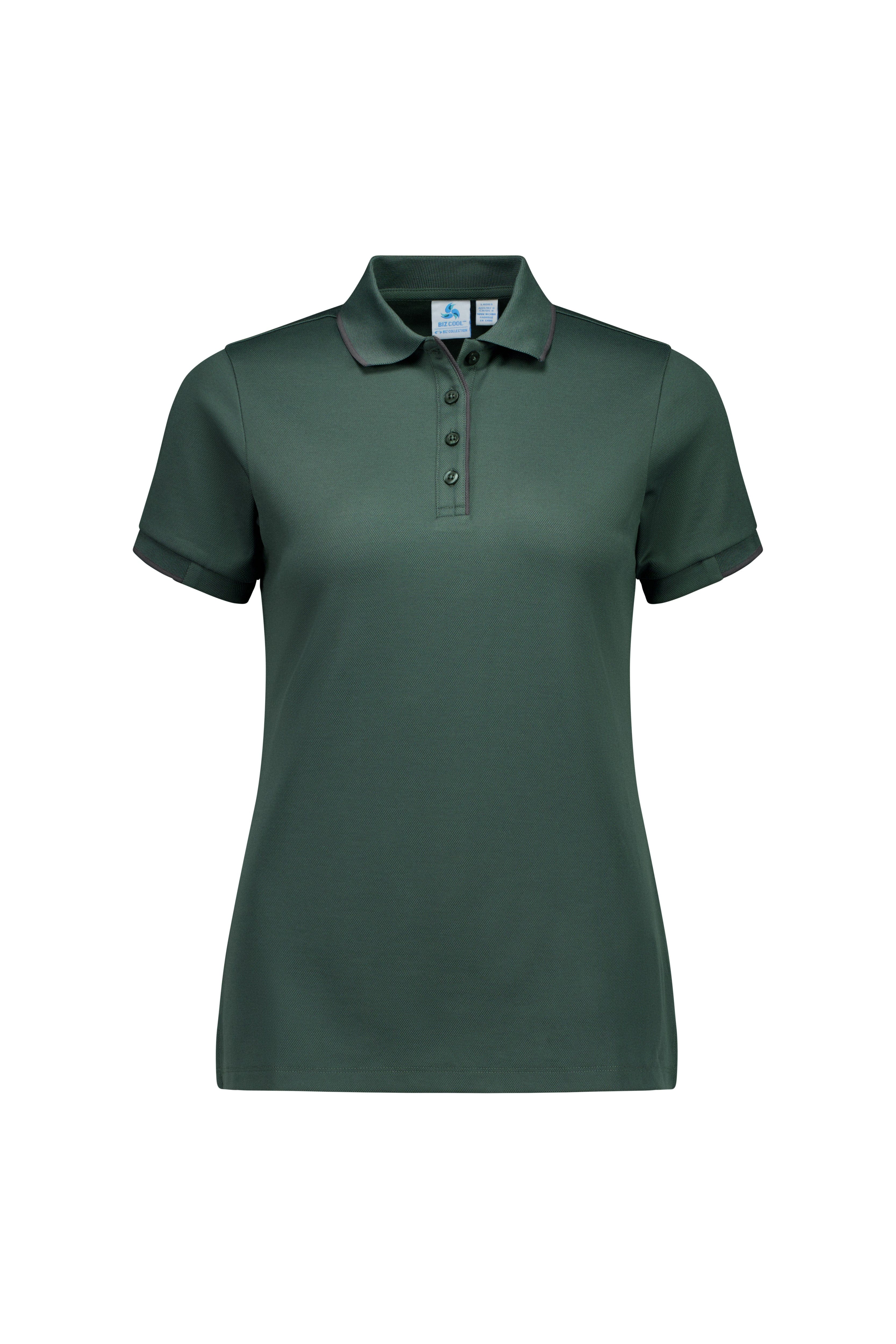 Biz Collection Polos / Shirts Seafoam/Charcoal / 6 Biz Collection Womens Focus Short Sleeve Polo