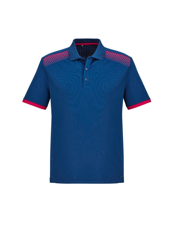 Biz Collection Polos / Shirts Steel Blue/Magenta / XS Biz Collection Mens Galaxy Short Sleeve Polo