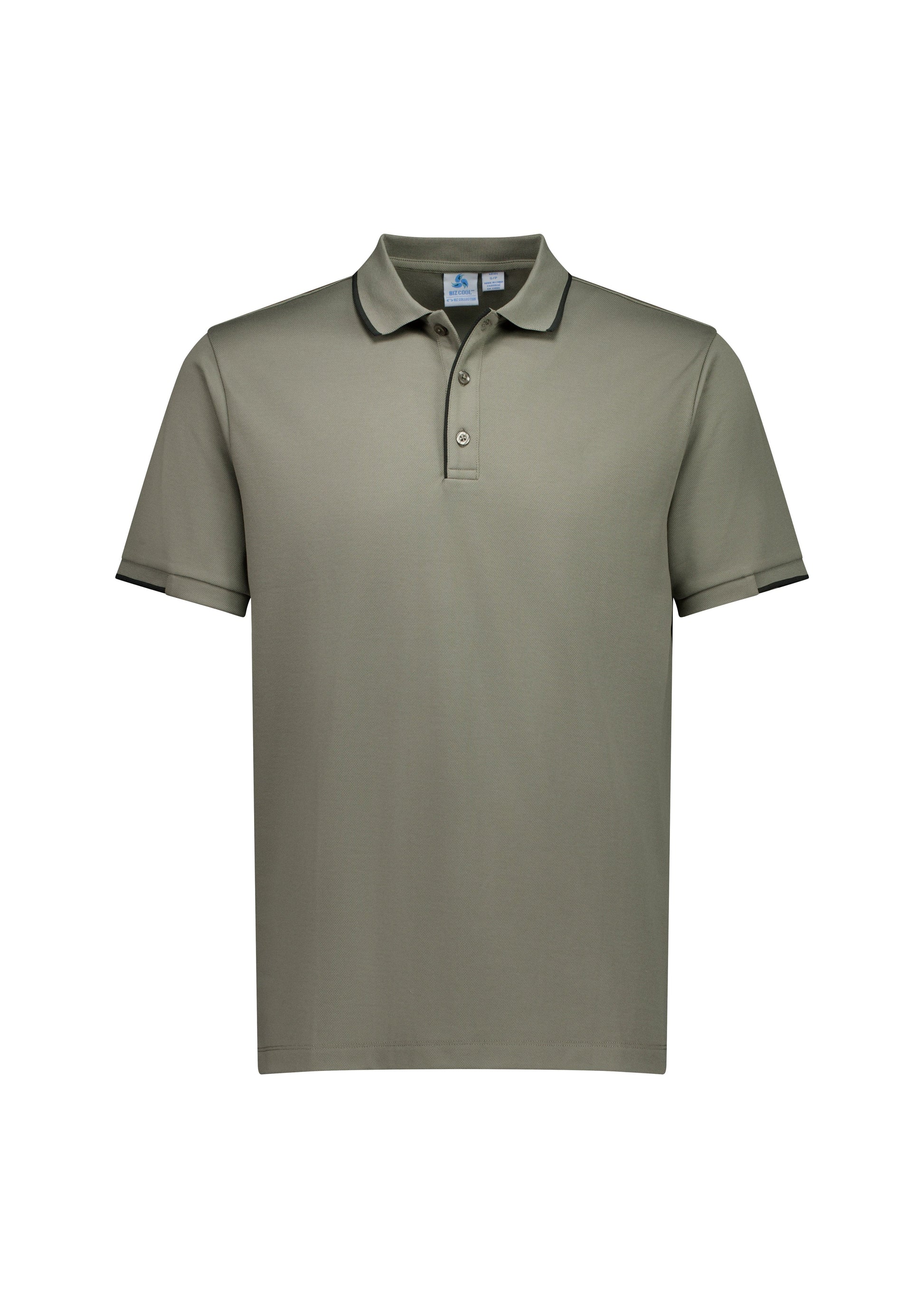 Biz Collection Polos / Shirts Taupe/Black / XS Biz Collection Mens Focus Short Sleeve Polo
