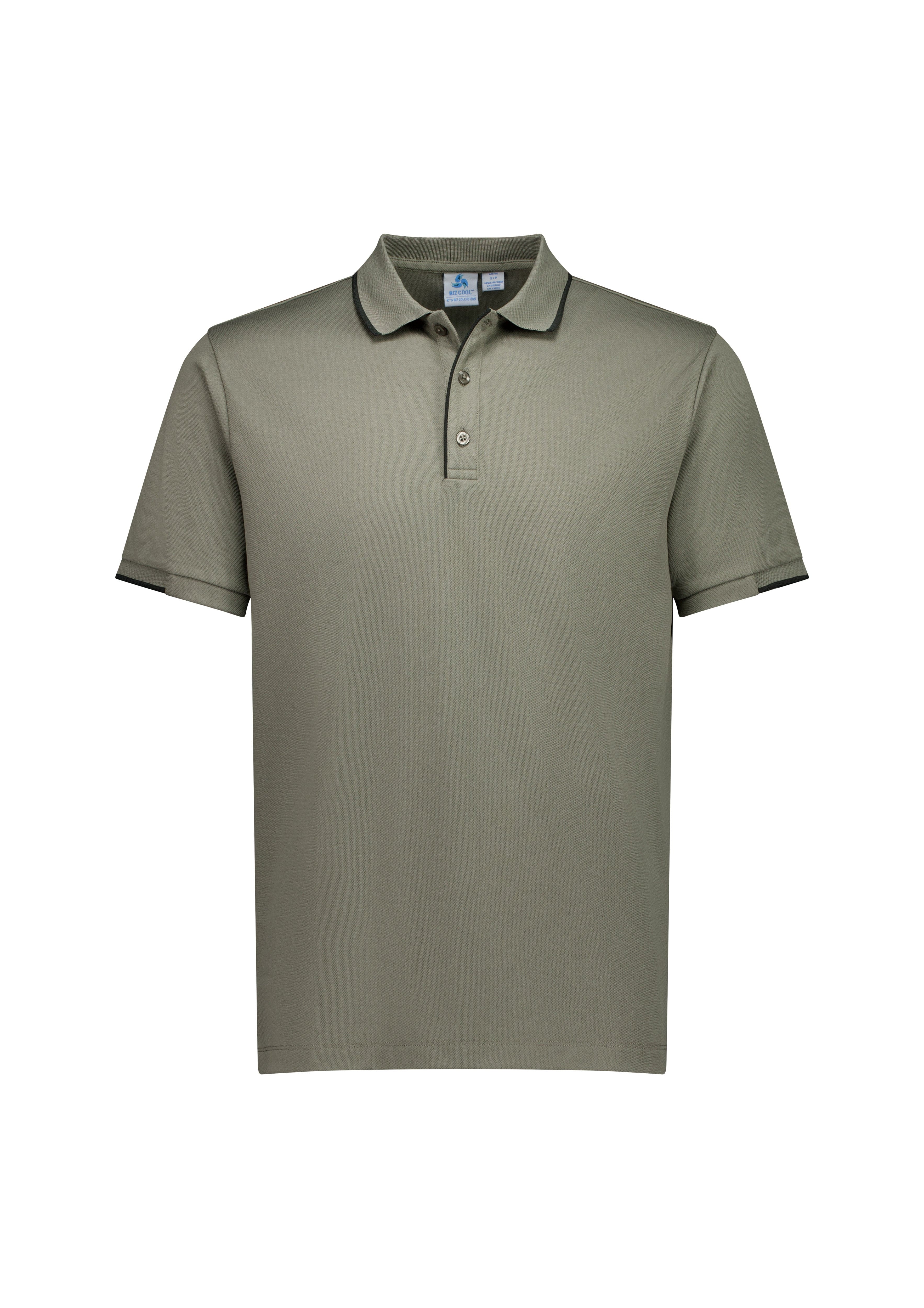 Biz Collection Polos / Shirts Taupe/Black / XS Biz Collection Mens Focus Short Sleeve Polo