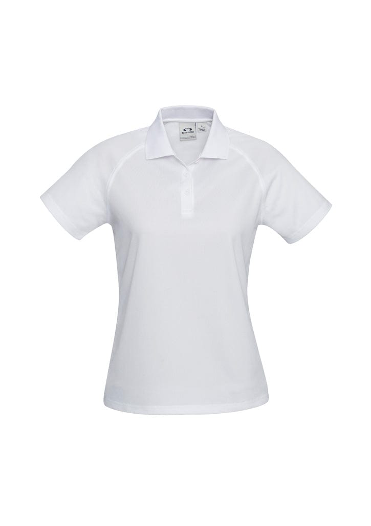 Biz Collection Polos / Shirts White / 6 Biz Collection Womens Sprint Short Sleeve Polo