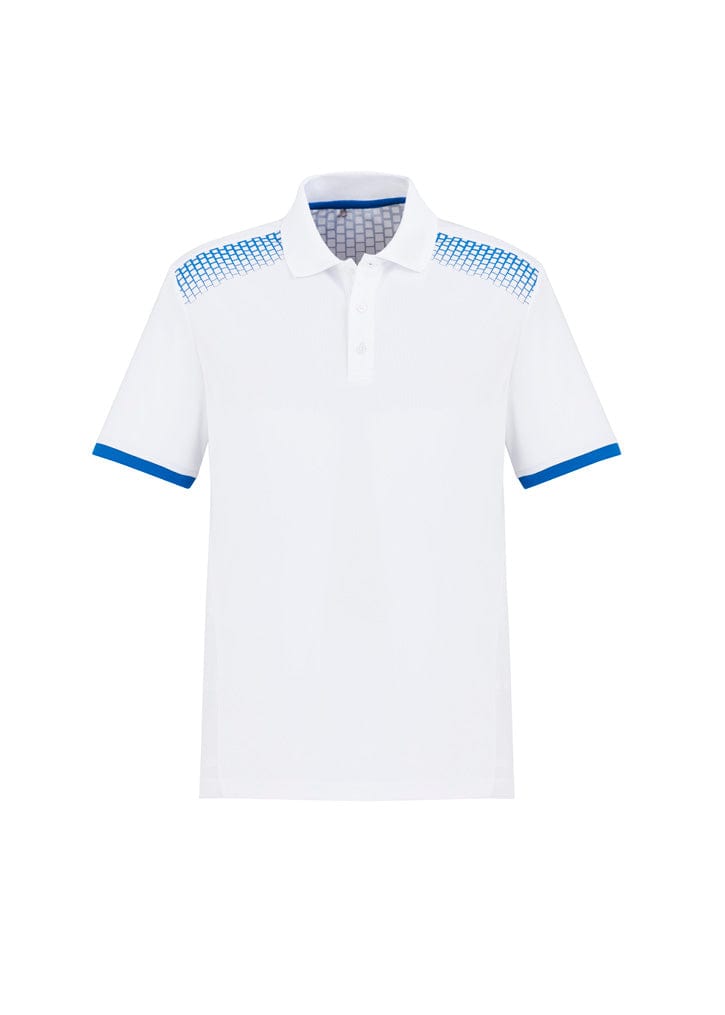 Biz Collection Polos / Shirts White/Royal / XS Biz Collection Mens Galaxy Short Sleeve Polo