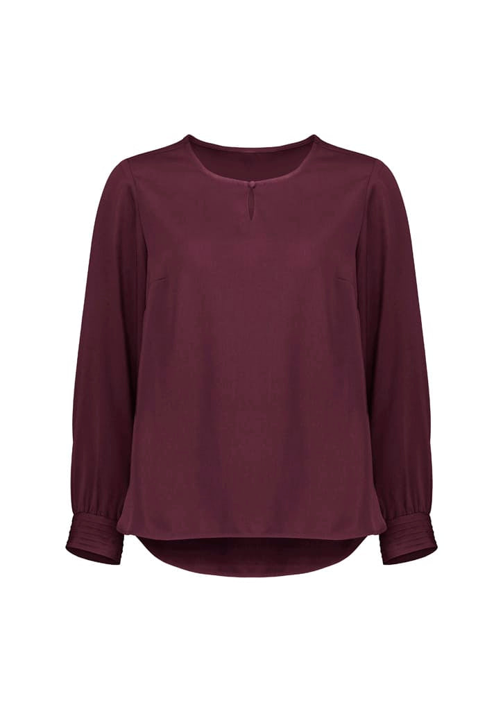 Biz Collection Polos / Shirts Wine / 6 Biz Corperates Womens Evelyn Long Sleeve Blouse