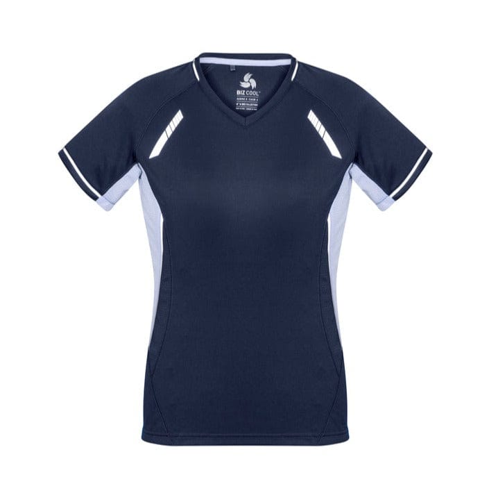Biz Collection T-Shirts Navy/White/Silver / 6 Biz Collection Ladies Renegade Tee
