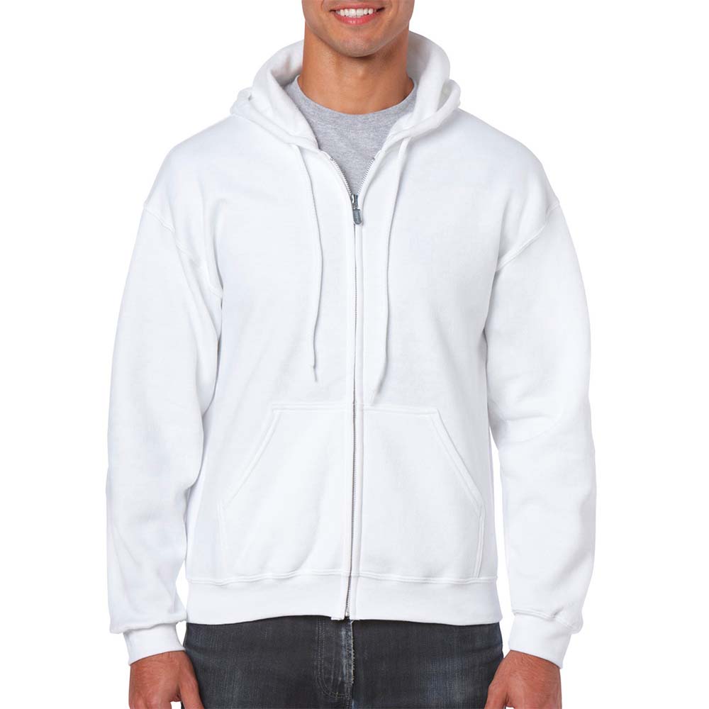 Gildan Hoodies White / S Gildan Heavy Blend Adult Full Zip Hooded Sweatshirt