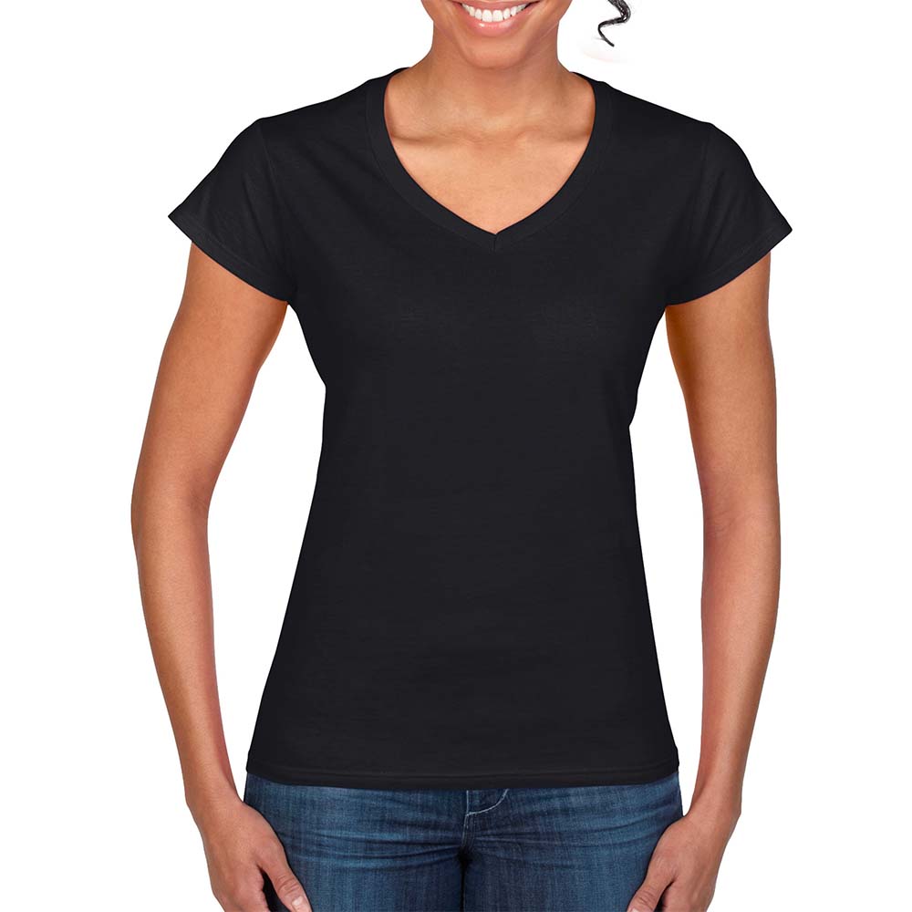 Gildan T-Shirts Black / S Gildan Softstyle Ladies V-Neck T-Shirt