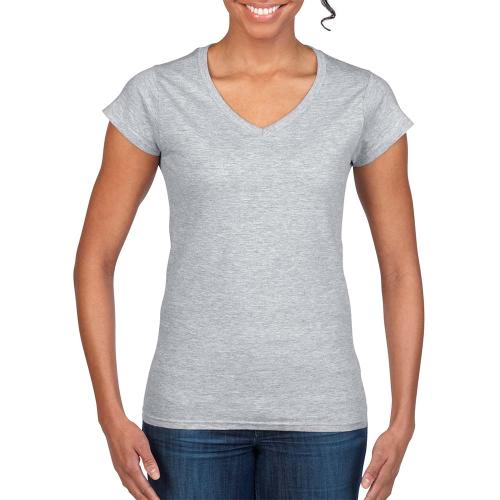 Gildan T-Shirts Sport Grey / S Gildan Softstyle Ladies V-Neck T-Shirt