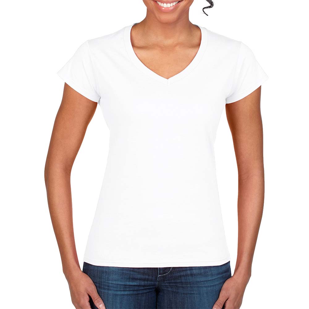 Gildan T-Shirts White / S Gildan Softstyle Ladies V-Neck T-Shirt
