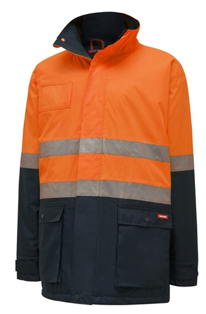 Hard Yakka Jackets / Vests Orange/Navy / S Hard Yakka Hard Yakka Hi Vis 2Tone Quilted Jacket With Tape