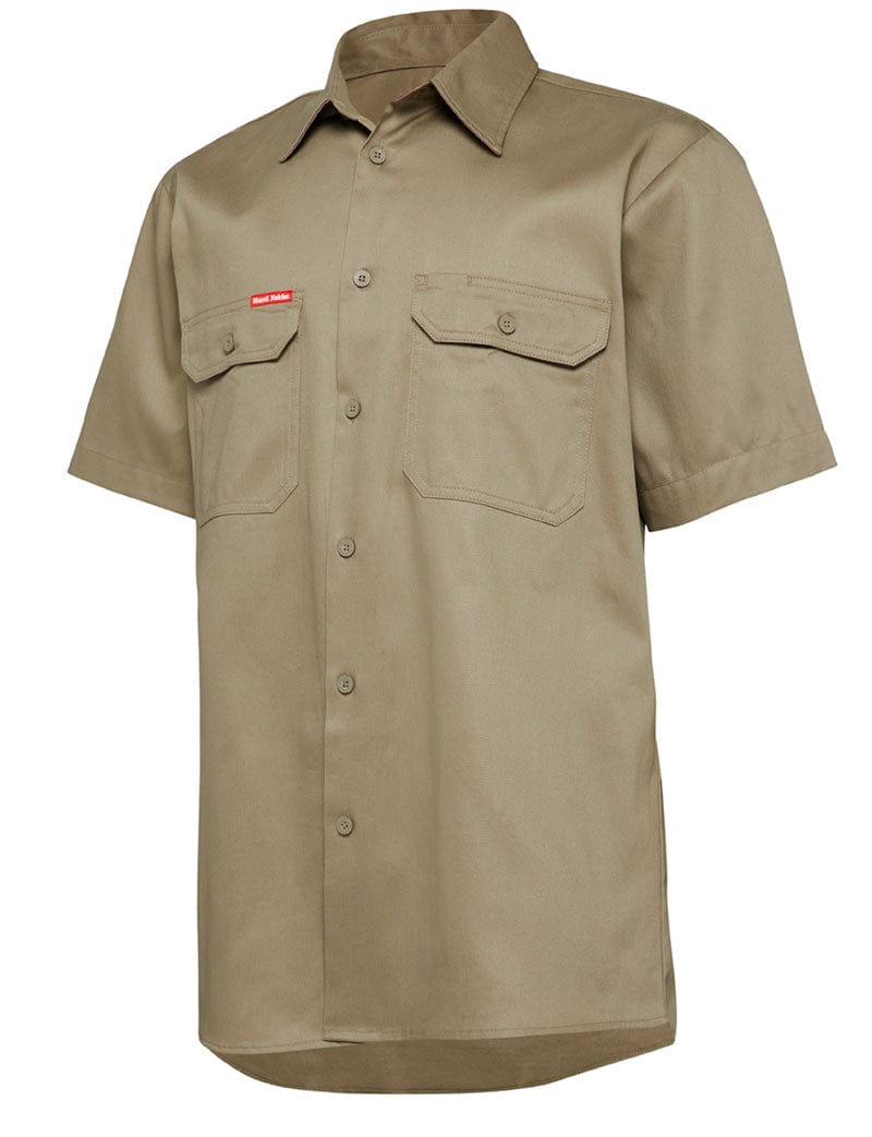 Hard Yakka Khaki / S Hard Yakka S/Sl L/Weight Drill Ventilated Shirt