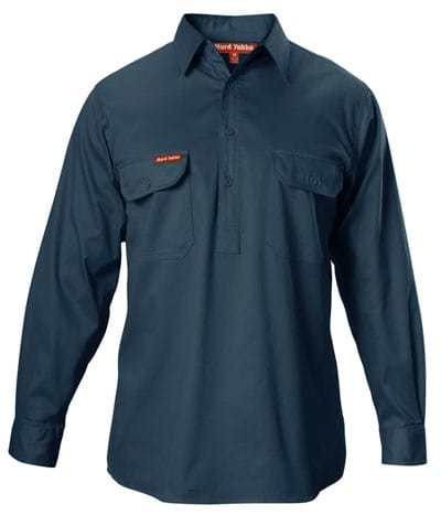 Hard Yakka Polos / Shirts Green / S Hard Yakka Yakka Shirt Drill Closed Front Long Sleeve