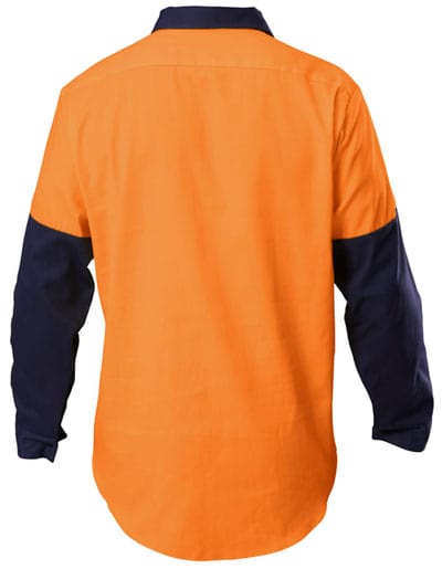 Hard Yakka Polos / Shirts Hard Yakka Hi Vis 2T Ctn Drill Clsd Front Shirt Lng Slve