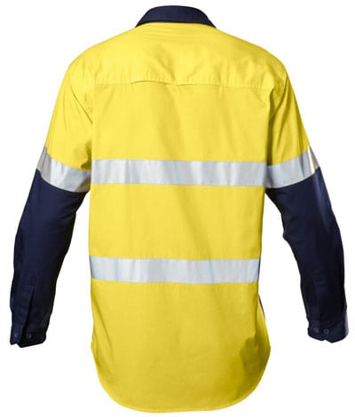Hard Yakka Polos / Shirts Hard Yakka Klgr Hi Vis 2T Ctn Twill Shirt 3/3M Tpe Lng Slv