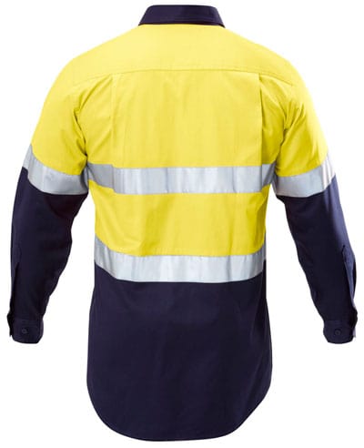 Hard Yakka Polos / Shirts Hard Yakka Mens Hi Vis 2T Cotton Drill Shirt Taped Ls