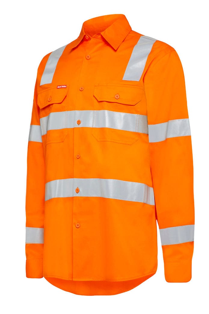 Hard Yakka Polos / Shirts Hard Yakka Rail Shirt Lightweight Drill With Vent & Tape Ls