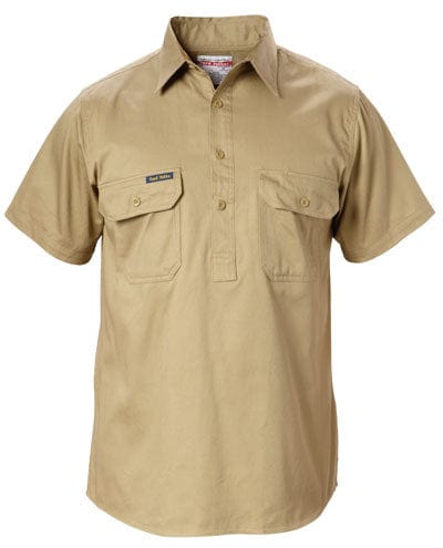 Hard Yakka Polos / Shirts Khaki / S Hard Yakka Yakka Shirt Closed Front Short Sleeve