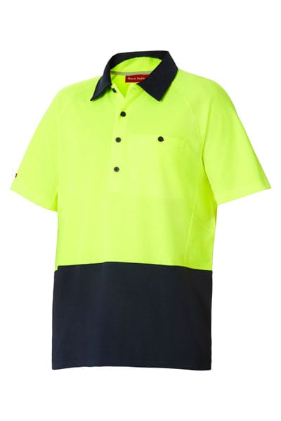 Hard Yakka Polos / Shirts Lemon/Dark Navy / XS Hard Yakka Hi Vis 2 Tone Ss Polo