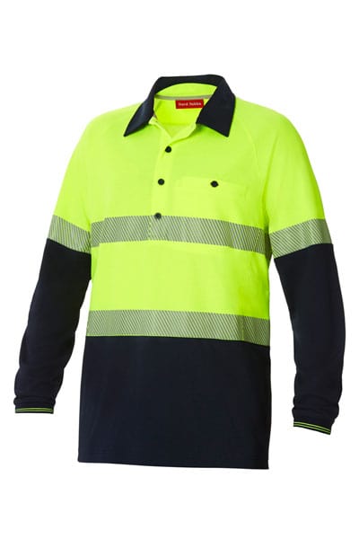 Hard Yakka Polos / Shirts Lemon/Dark Navy / XS Hard Yakka Koolgear Spliced Taped Polo