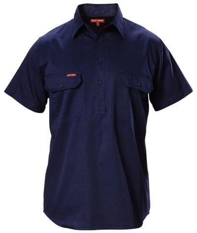 Hard Yakka Polos / Shirts Navy / S Hard Yakka Yakka Shirt Closed Front Short Sleeve