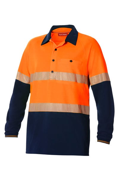 Hard Yakka Polos / Shirts Orange/Dark Navy / XS Hard Yakka Koolgear Spliced Taped Polo