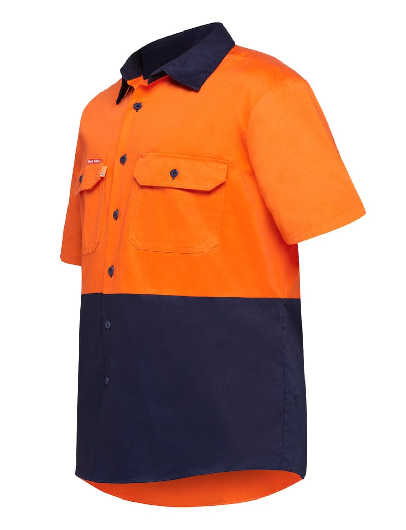Hard Yakka Polos / Shirts Orange/Navy / S Hard Yakka S/Sl L/Weight 2 Tone Cotton Drill Shirt