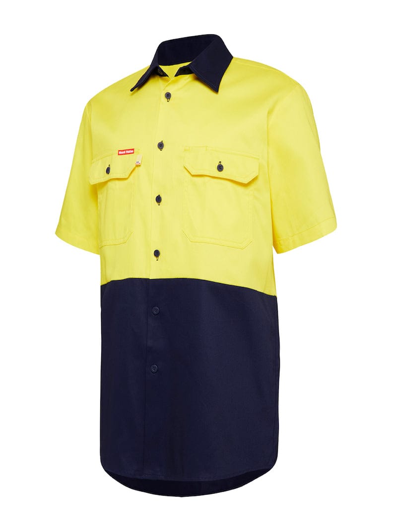 Hard Yakka Polos / Shirts Yellow/Navy / S Hard Yakka S/Sl L/Weight 2 Tone Cotton Drill Shirt