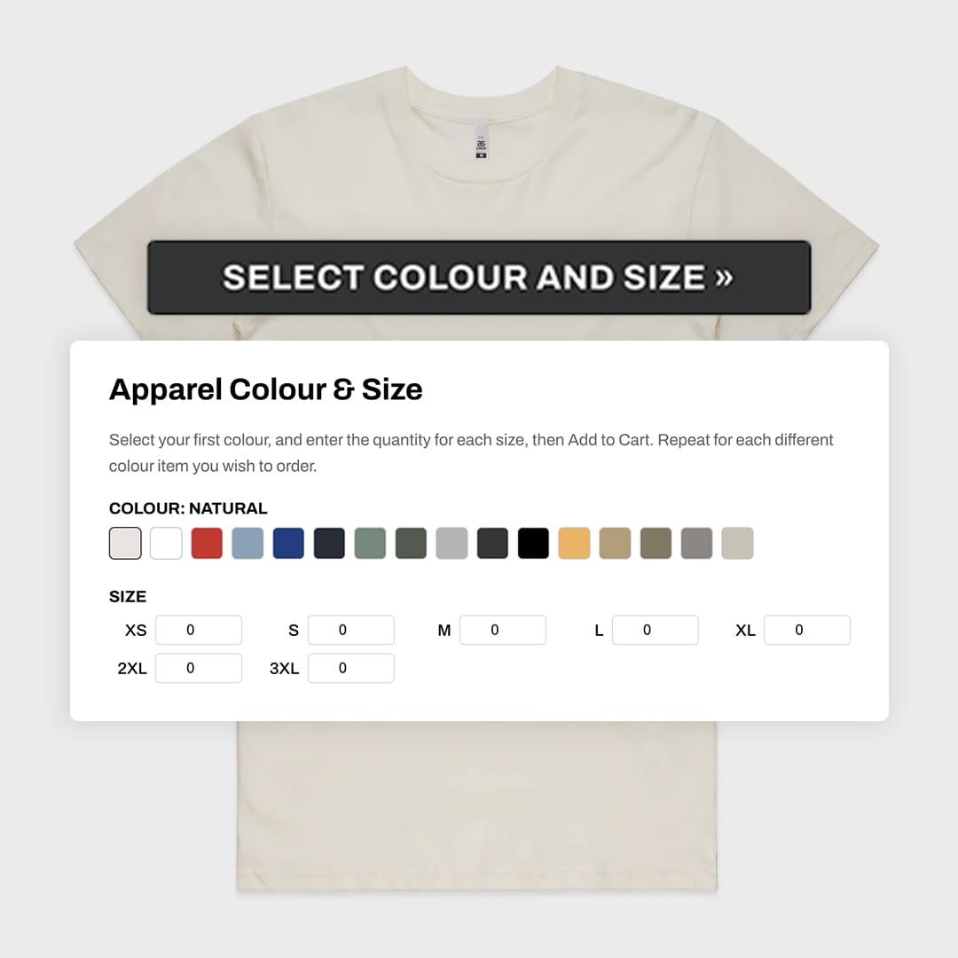 Select Colours & Sizes