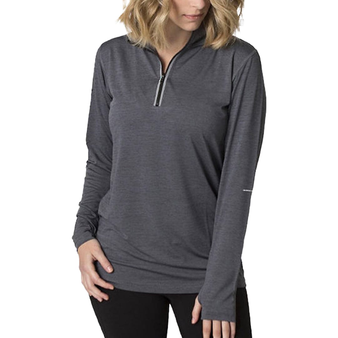In Style Apparel Crews Charcoal Heather / 8 In Style Apparel Women's 1/4 Zip Long Sleeve Top