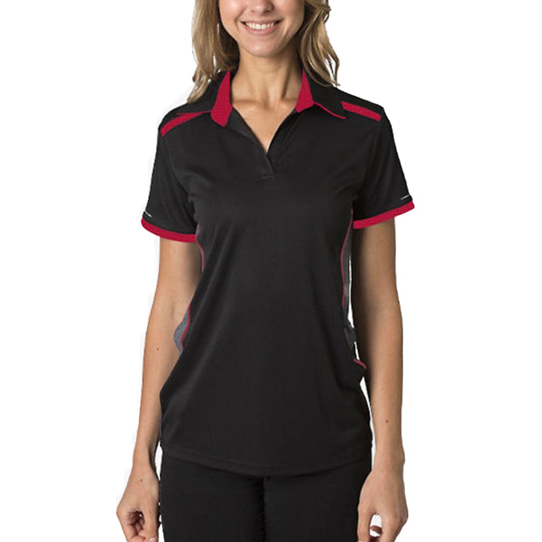 In Style Apparel Polos / Shirts Black/Charcoal/Deep Red / 8 In Style Apparel Womens Polo Shirt BKP500L