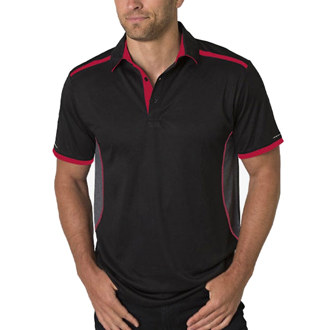 In Style Apparel Polos / Shirts Black/Charcoal/Deep Red / S In Style Apparel Mens Polo Shirt BKP500
