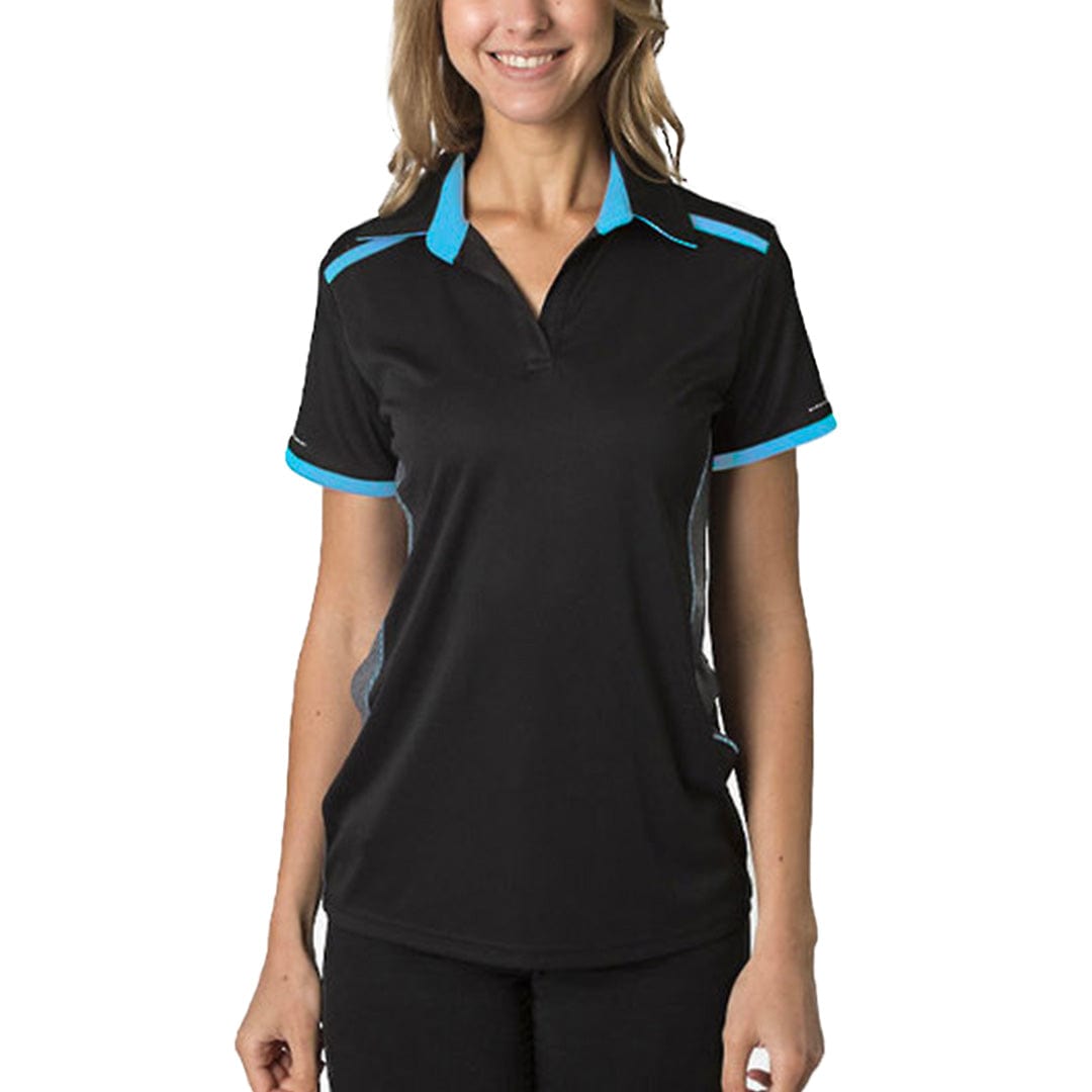 In Style Apparel Polos / Shirts Black/Charcoal/Hawaiian Blue / 8 In Style Apparel Womens Polo Shirt BKP500L